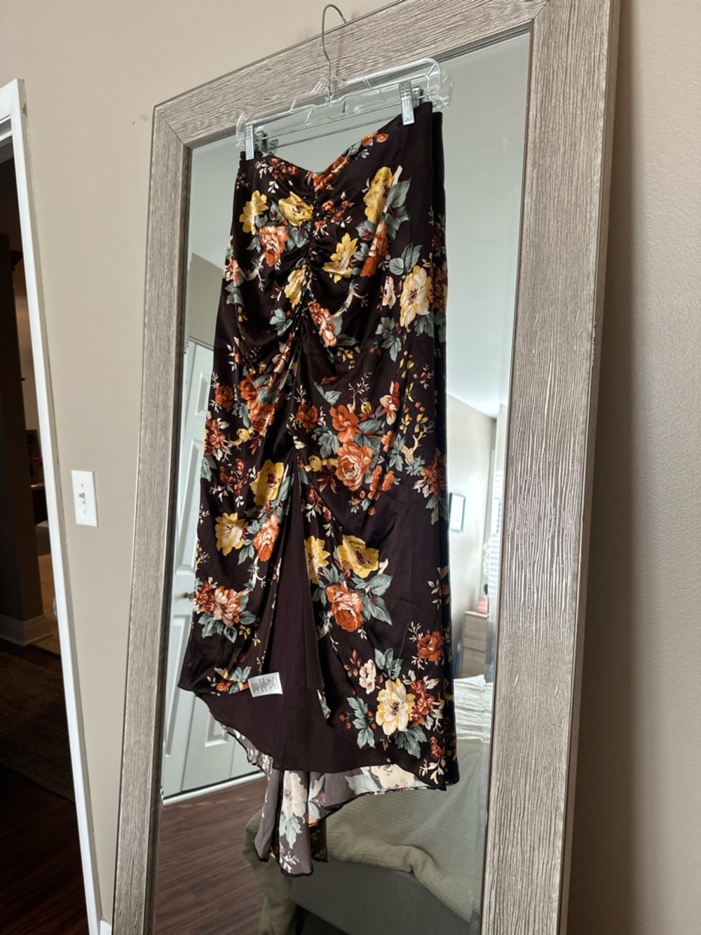 Veronica Beard Brown Floral Midi Skirt NWT Size 8 Medium